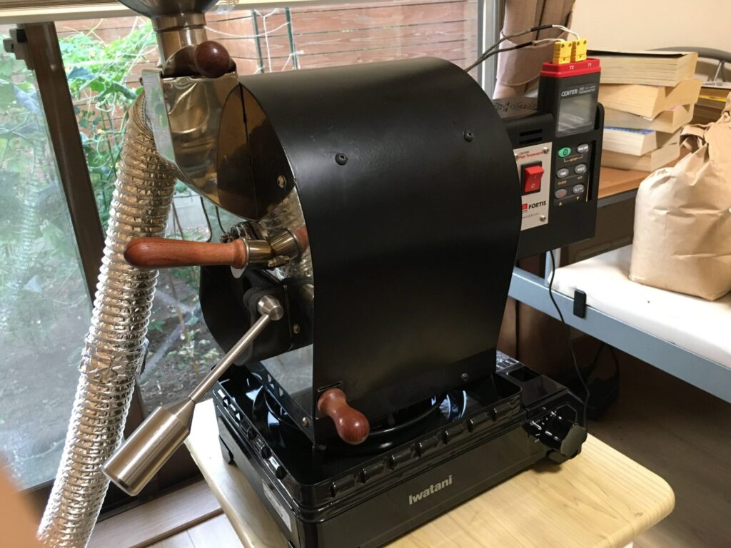 コーヒーの焙煎機（KALDI Fortis）にマッチするカセットコンロを